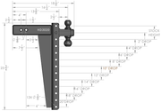 BulletProof 3.0 Inch Heavy Duty 20 Inch Drop/Rise Hitch