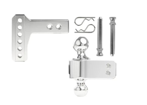 2.0-Inch Aluminum Medium Duty 4-Inch Drop/Rise Hitch- Parts Included