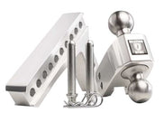 BulletProof 2.0 Inch Aluminum Medium Duty 6 Inch Drop/Rise Hitch - Stainless Ball