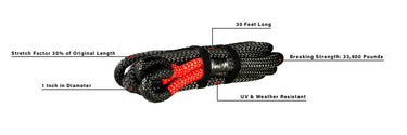 BulletProof Heavy Duty 1 Inch x 30' Kinetic Recovery Rope