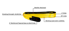 BulletProof Medium Duty 2 Inch Tow Strap