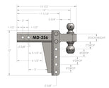 BulletProof 2.5 Inch Medium Duty 6 Inch Drop/Rise Hitch