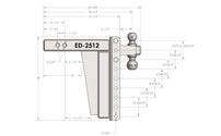 BulletProof 2.5 Inch Extreme Duty 12 Inch Drop/Rise Hitch