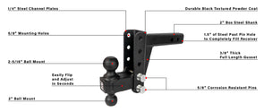 BulletProof 2.0 Inch Medium Duty 4 Inch Drop/Rise Hitch