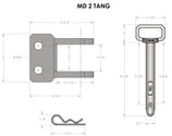 BulletProof Medium Duty 2-Tang Clevis with 1 Inch Pin