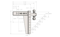 BulletProof 3.0 Inch Heavy Duty 12 Inch Drop/Rise Hitch