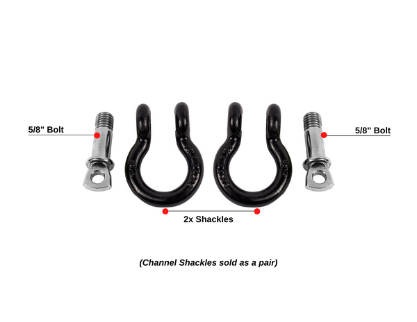 BulletProof 5/8" Channel Shackles for Safety Chains (Pair)