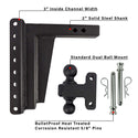 Features of 2.0 Inch Extreme Duty 10 Inch Drop/Rise Hitch