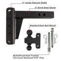 Features of 2.0 Inch Extreme Duty 4 Inch Drop/Rise Hitch