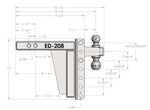 BulletProof 2" Extreme Duty 8" Drop/Rise Hitch with Dual Ball and Corrosion Resistant Pins (1955365191749)