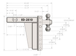 BulletProof 2.5" Extreme Duty 10" Drop/Rise hitch with Dual Ball and Corrosion Resistant Pins (1955365552197)