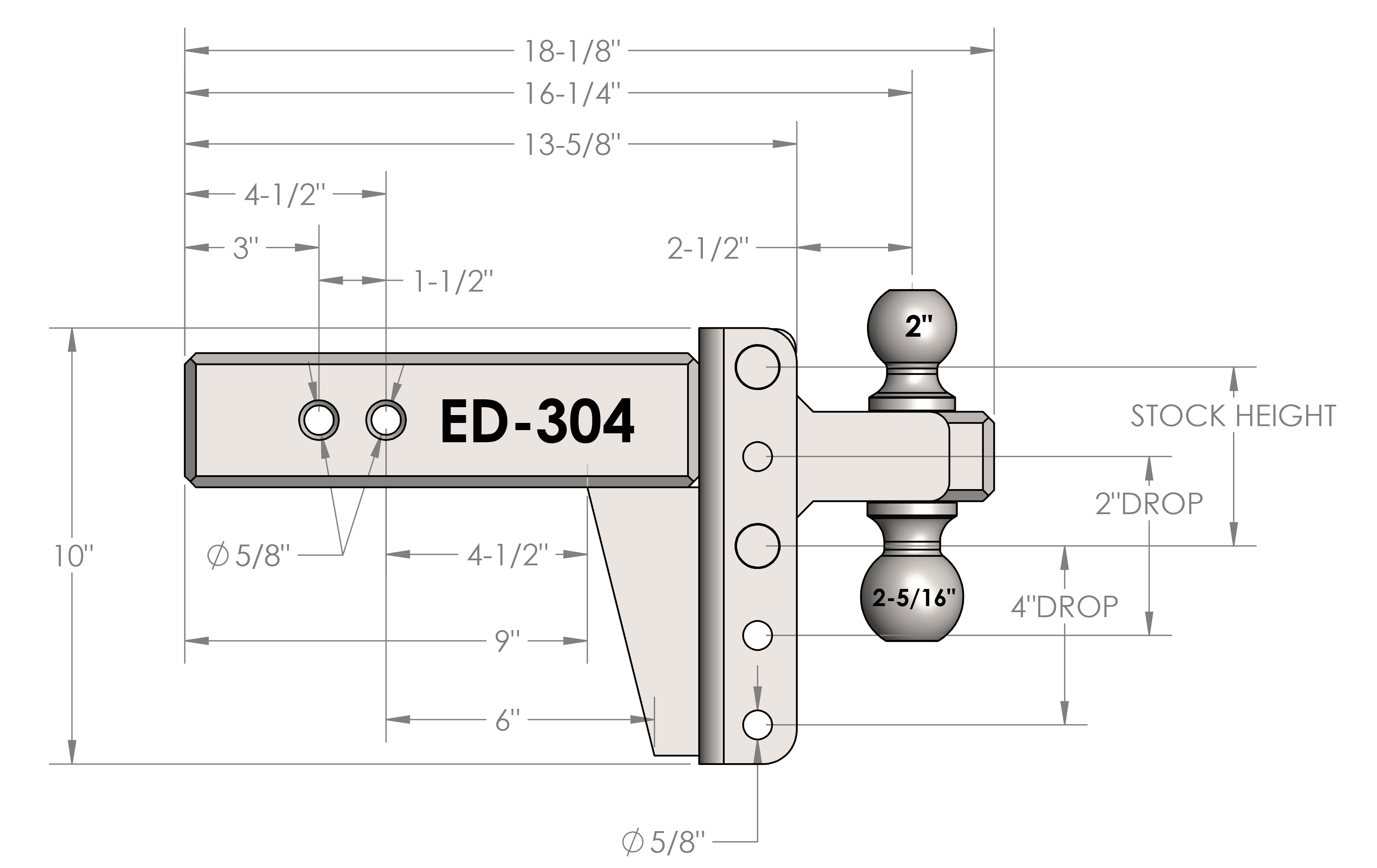 3.0" Extreme Duty 4" Drop/Rise Hitch Design Specification