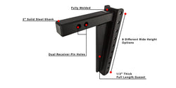 Features of 2.0 Inch Heavy Duty 14 Inch Drop/Rise Hitch