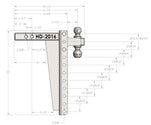 Features of 2.0 Inch Heavy Duty 16 Inch Drop/Rise Hitch