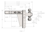 2.0" Heavy Duty 6" Drop/Rise - BulletProof Hitches (1955362766917)