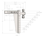 Features of 2.5 Inch Heavy Duty 14 Inch Drop/Rise Hitch