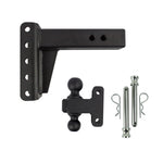 BulletProof 2.5" Heavy Duty 4" Drop/Rise Hitch with Dual Ball and Corrosion Resistant Pins (1955367288901)