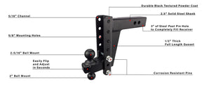 Features of 2.5 Inch Heavy Duty 8 Inch Drop/Rise Hitch