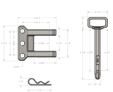 BulletProof Heavy Duty 2-Tang Clevis with 1" Pin