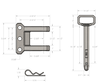 BulletProof Heavy Duty 2-Tang Clevis with 1" Pin