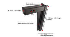 Features of 3.0 Inch Heavy Duty 16″ Drop/Rise Hitch