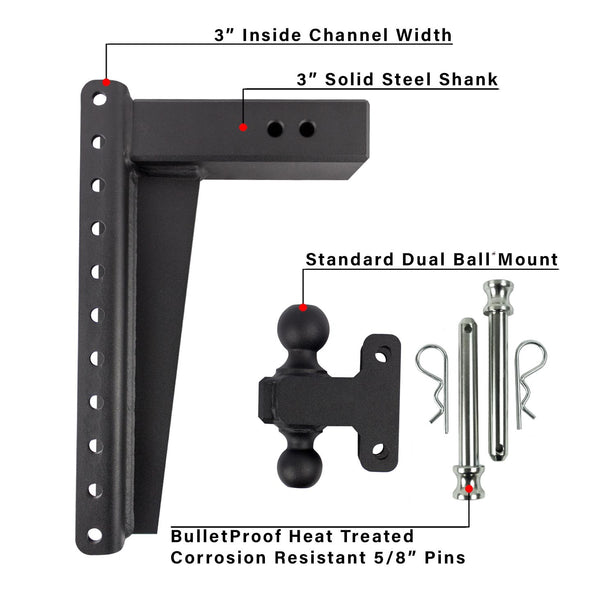 3.0" Heavy Duty 16″ Drop/Rise Hitch