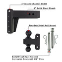 Features of 3.0 Inch Heavy Duty 4″ Drop/Rise Hitch