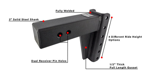 3.0" Heavy Duty 6″ Drop/Rise Hitch