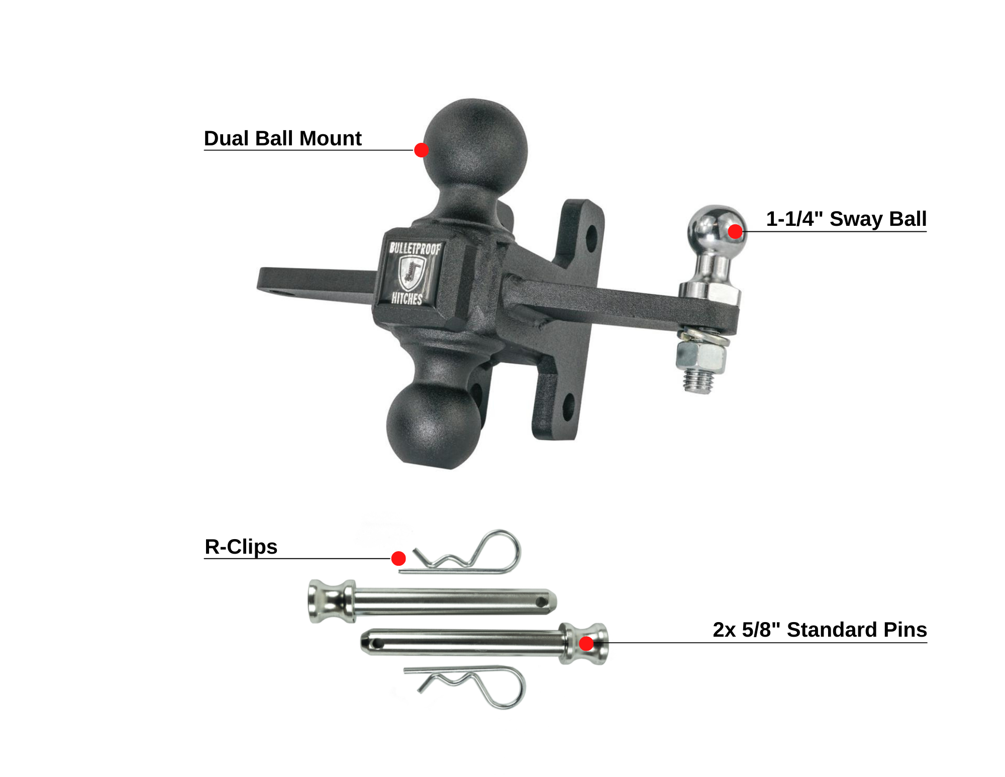 BulletProof Heavy/Extreme Duty Sway Control Ball Mount- Parts Included