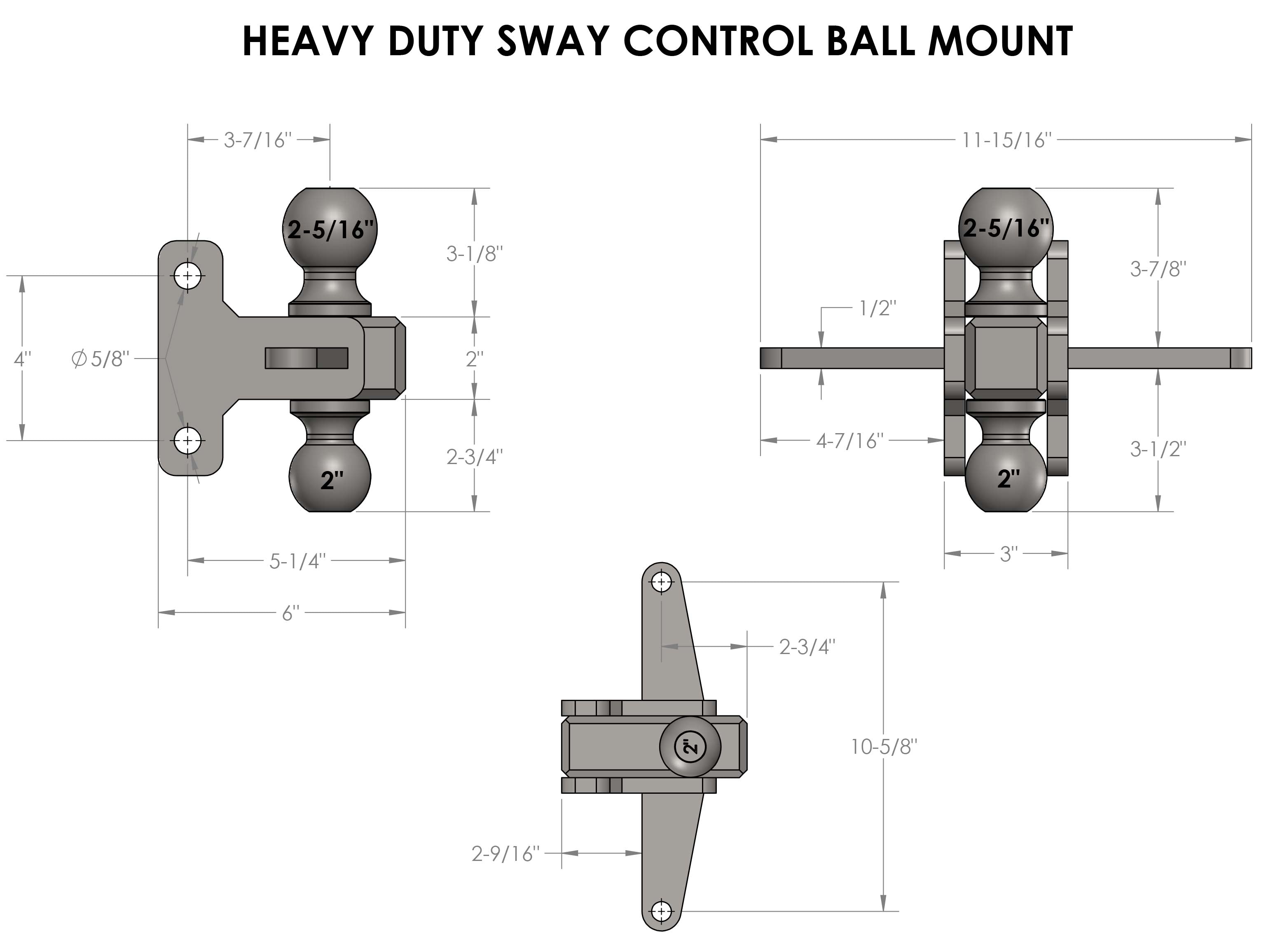 BulletProof Heavy/Extreme Duty Sway Control Ball Mount Design Specification
