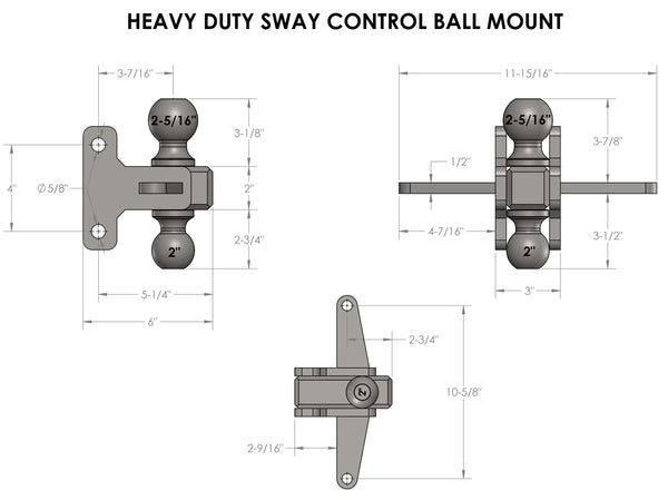 BulletProof Heavy/Extreme Duty Sway Control Ball Mount