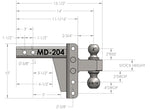 2.0" Medium Duty 4" Drop/Rise Hitch