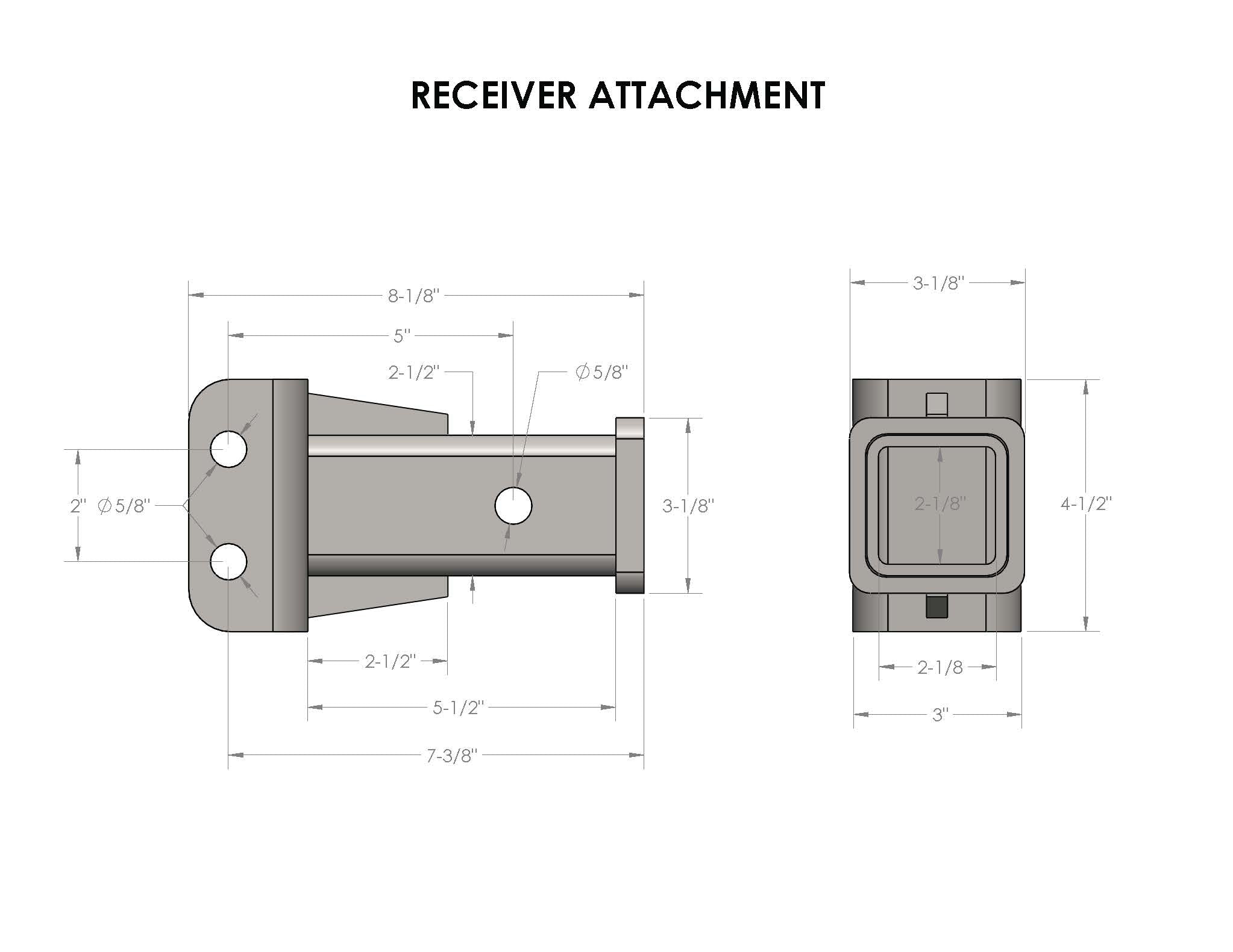 BulletProof 2-Inch Receiver Attachment- Production Specifications