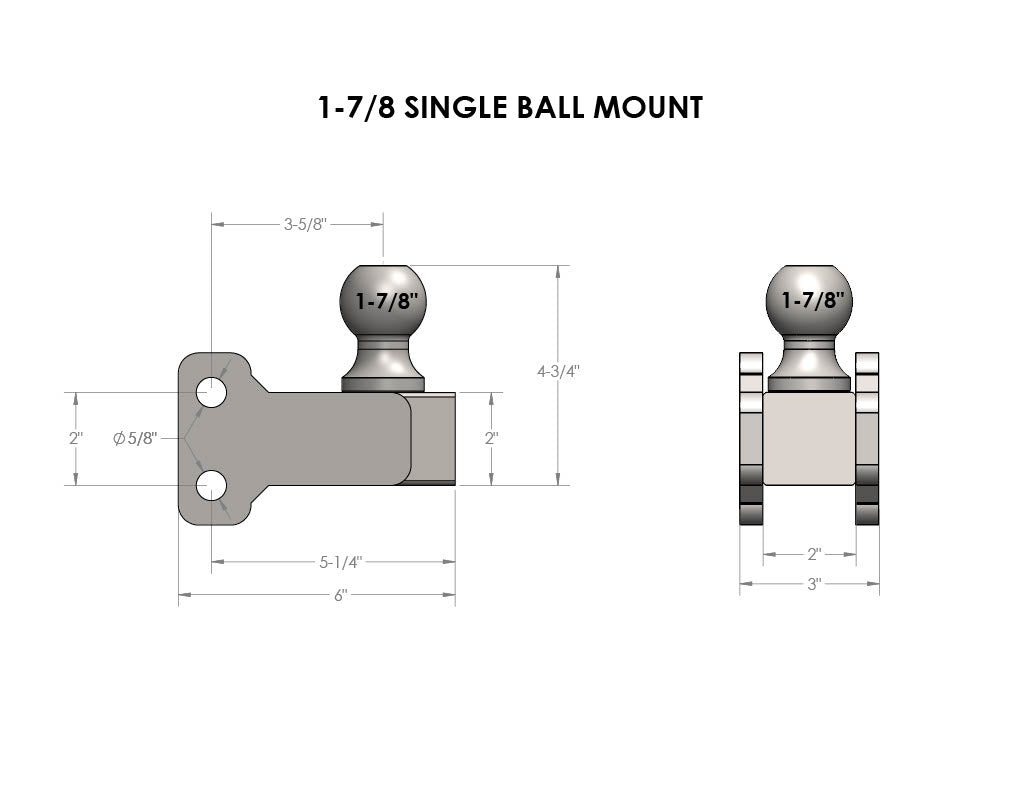 BulletProof 1-7/8-Inch Single Ball Mount- Production Specifications