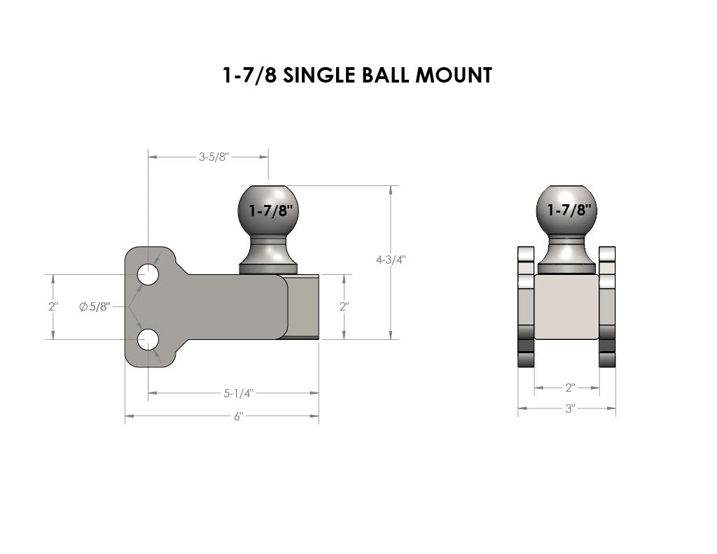 BulletProof 1-7/8" Single Ball Mount Design Specification