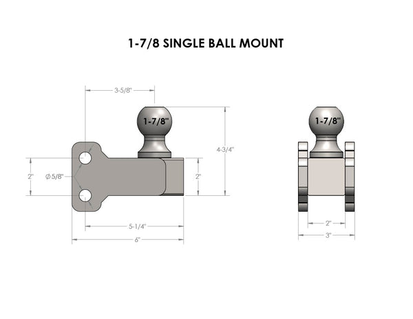 BulletProof 1-7/8" Single Ball Mount